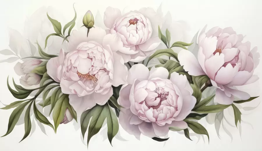 peintures murales Bouquet luxuriant de pivoines w04902