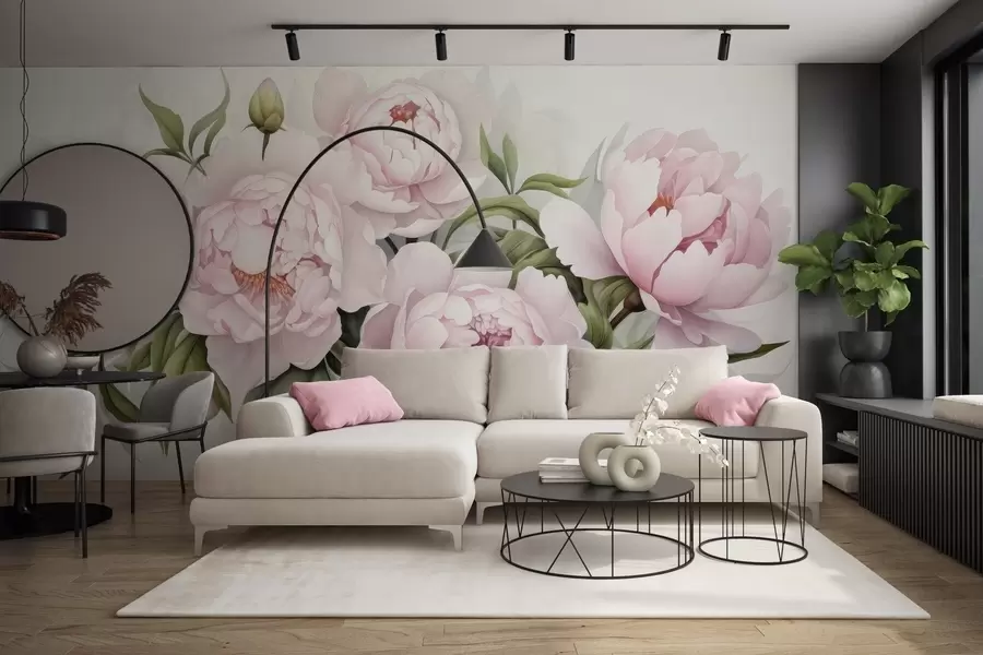 Wall Mural Photo Wallpaper Lush bouquet of peonies w04902