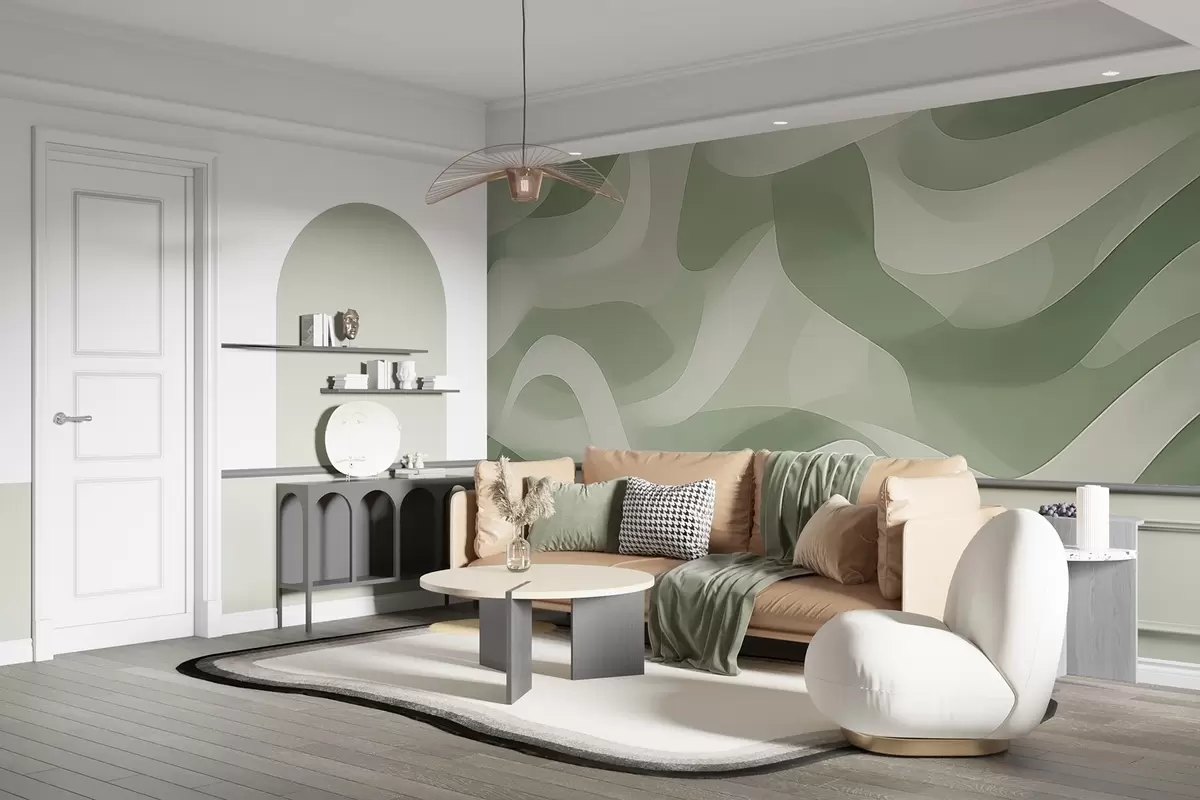 peintures murales Vagues abstraites w04888