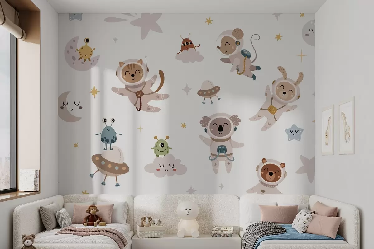 Wall Mural Photo Wallpaper Fairytale characters in space w04904