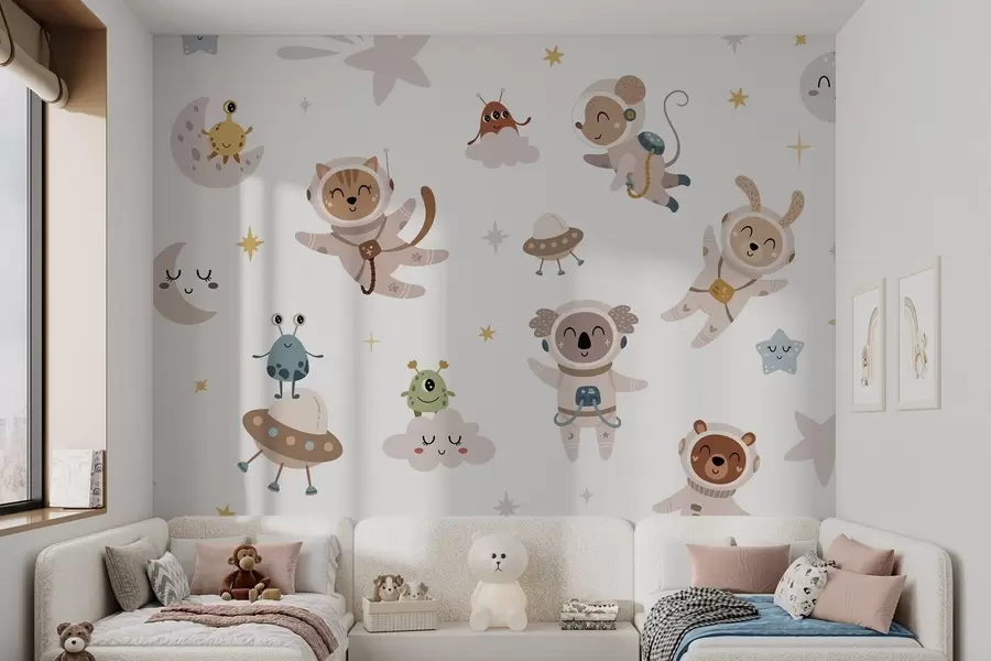 Wall Mural Photo Wallpaper Fairytale characters in space w04904