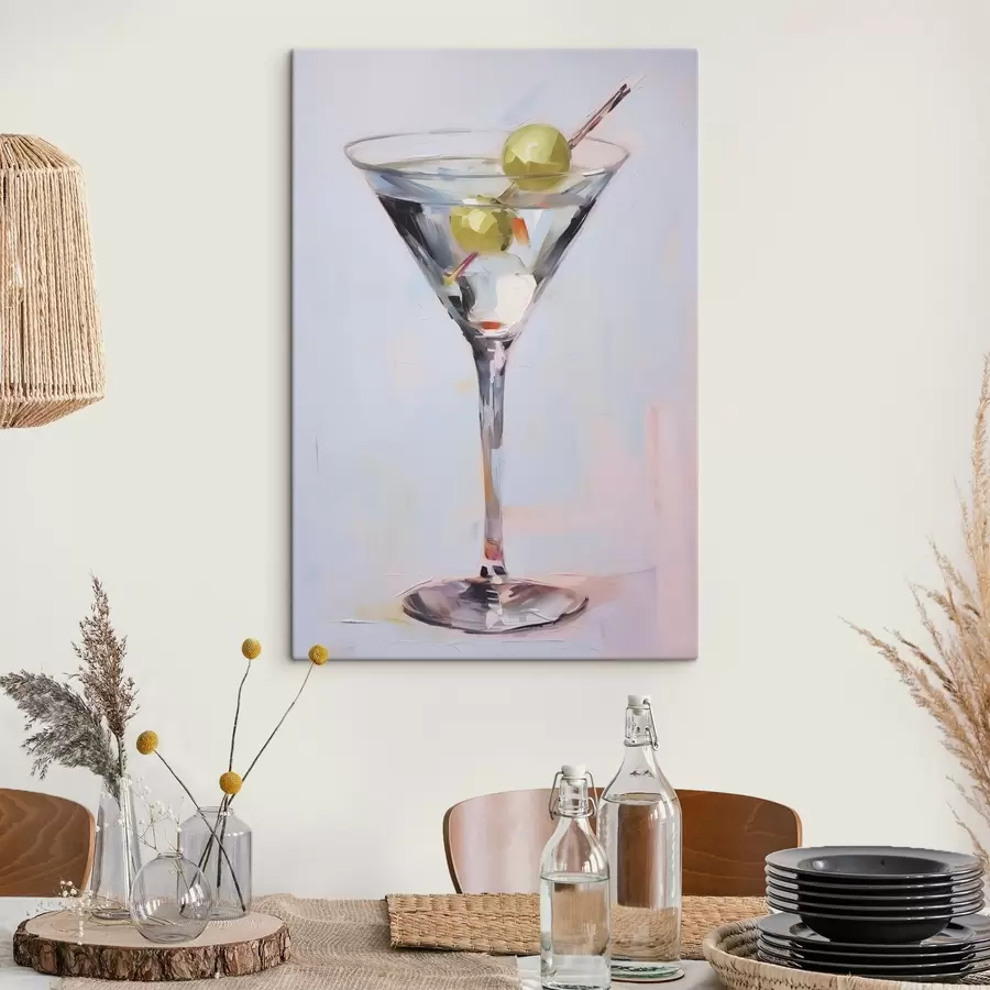wall murals Glass with a drink imitation painting s46717