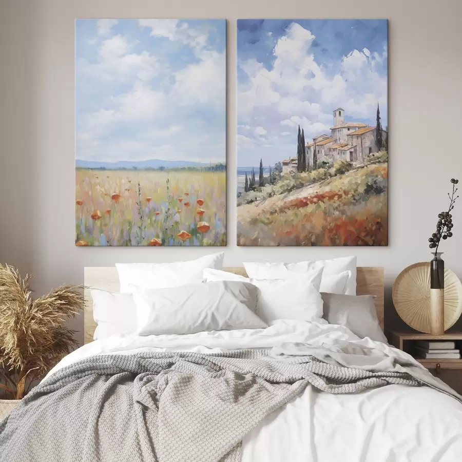 murales Imitación de paisaje rural en pintura m01018