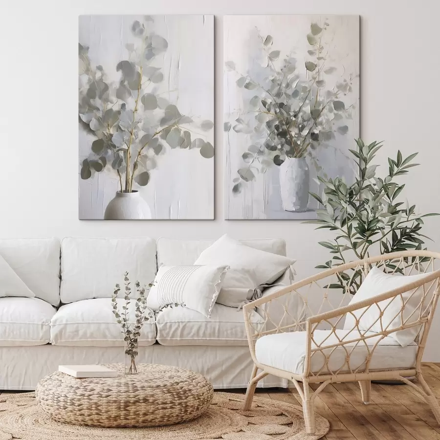 murales Pintura imitación de ramitas en un jarrón m01020