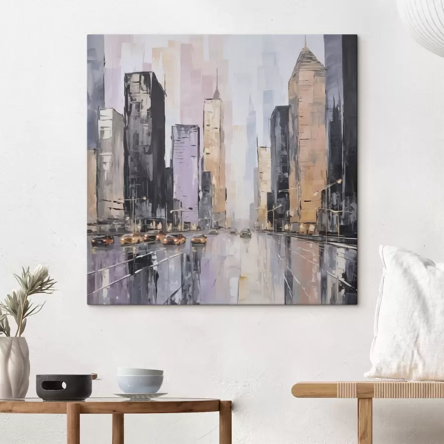 murales Imitación abstracta de un paisaje urbano en pintura s46753