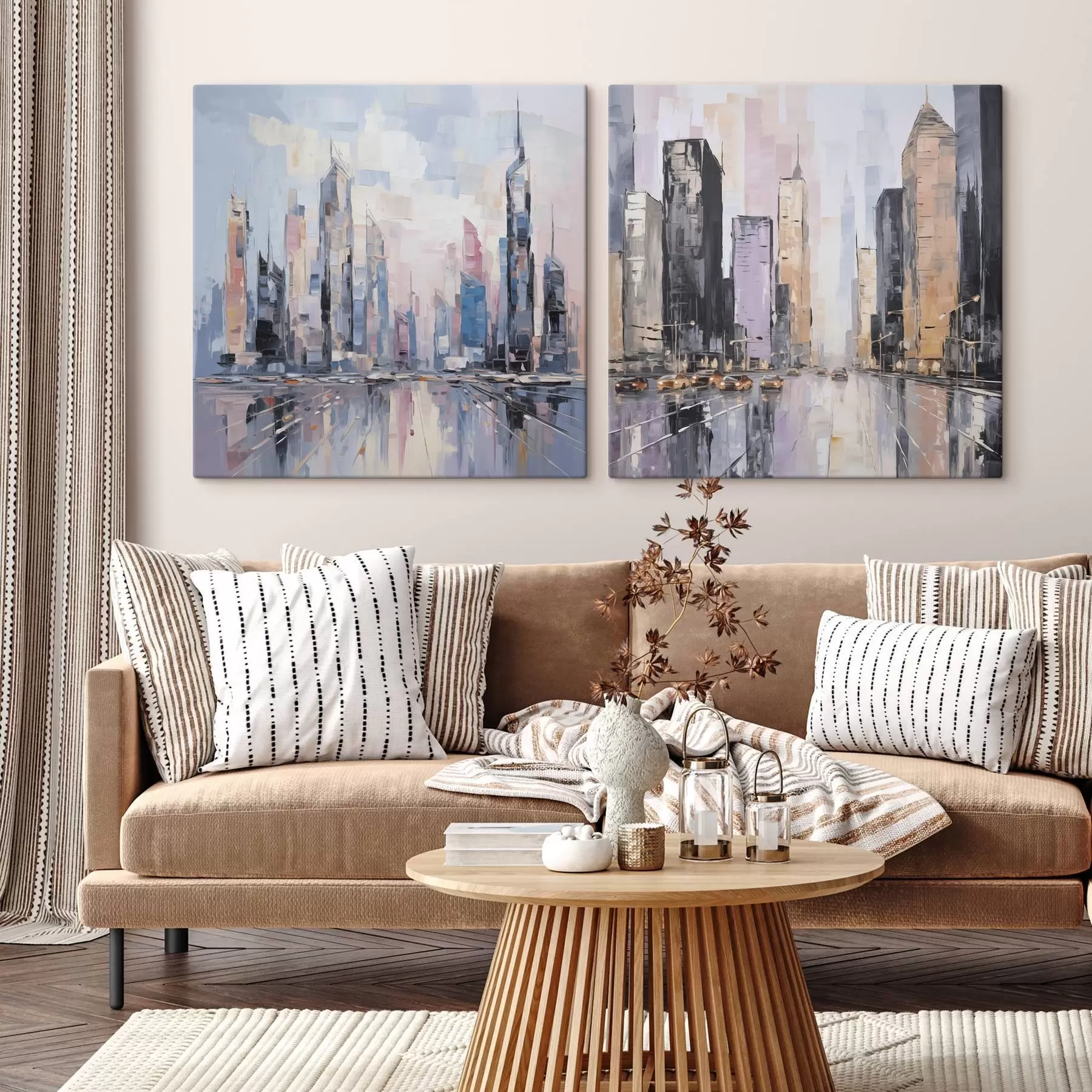 murales Imitaciones abstractas de pinturas de ciudades m01032