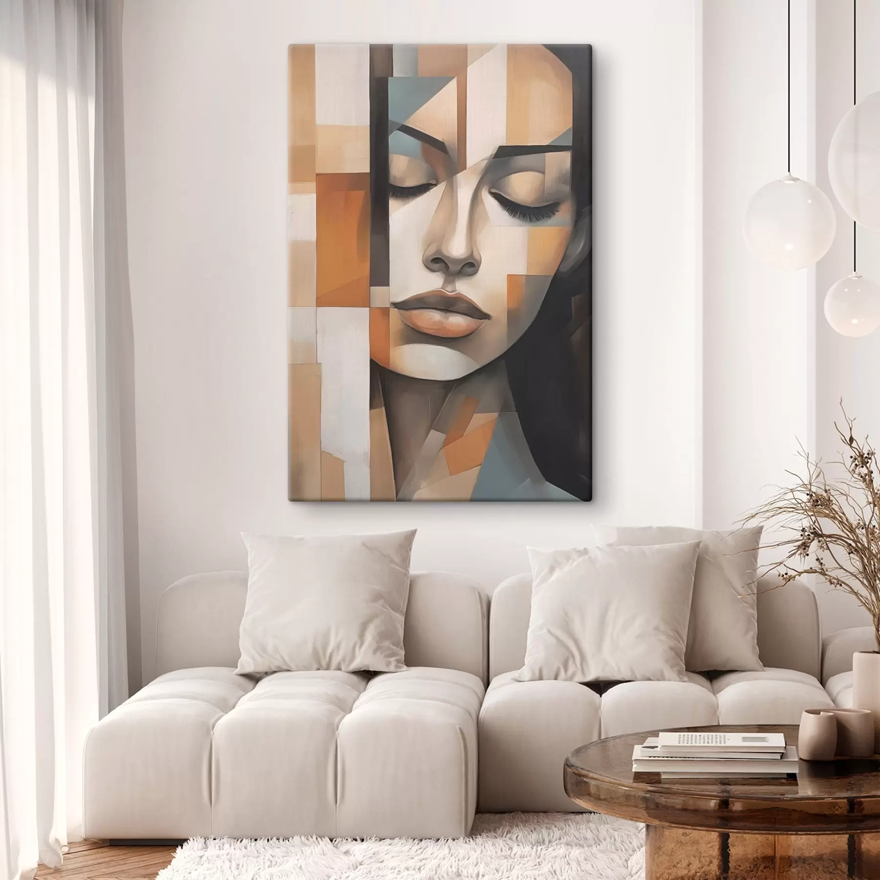 wall murals Cubist female portrait s46730