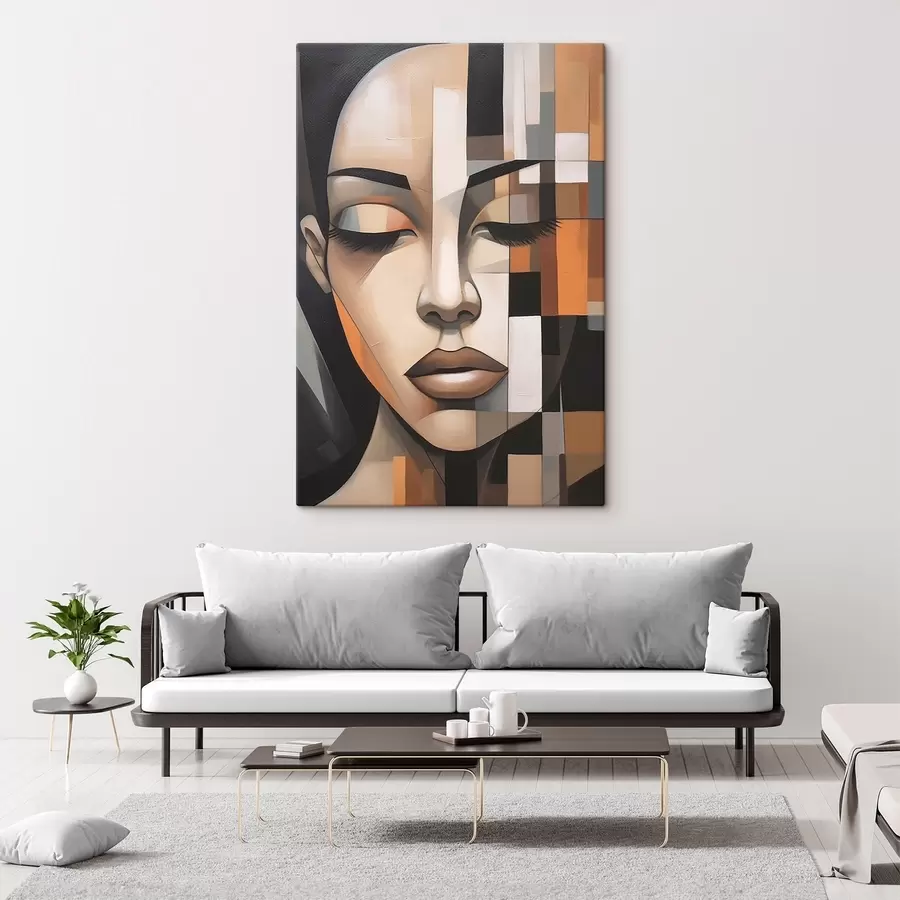 wall murals Cubist female portrait s46731