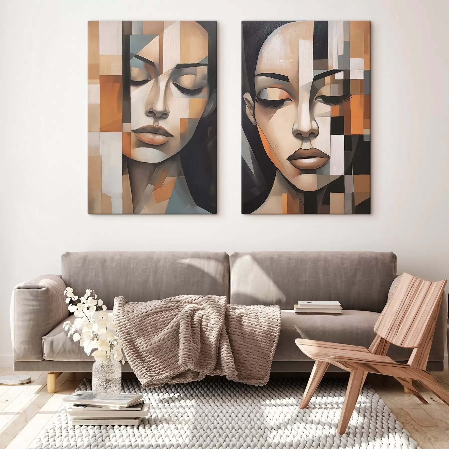 wall murals Cubist portrait of a woman m01023