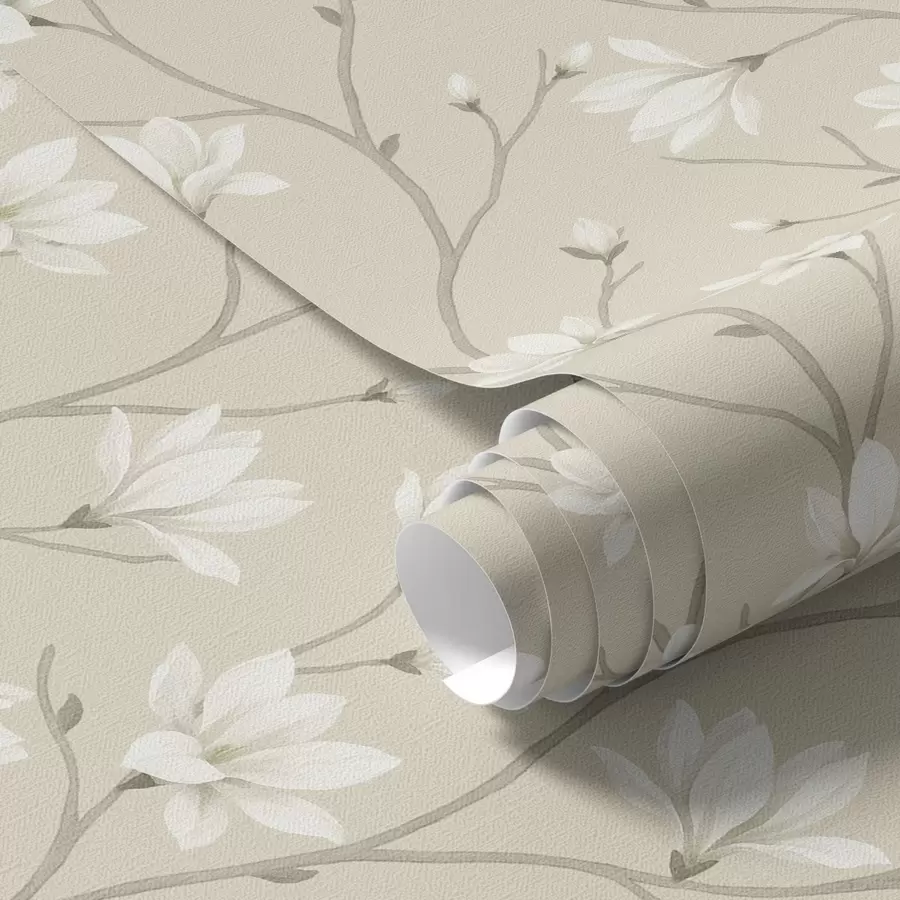 peintures murales Magnolias légers sur de fines branches beiges a00890