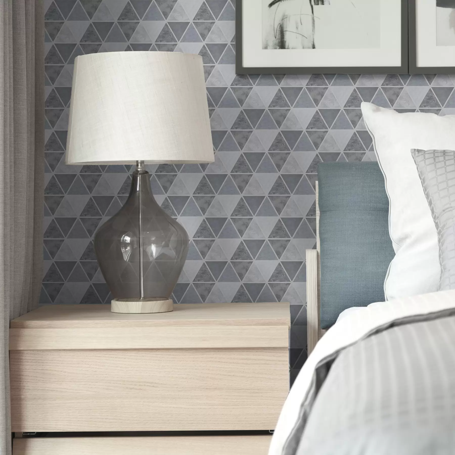 peintures murales Géométrie triangulaire dans des tons bleu-gris froids a00917v1
