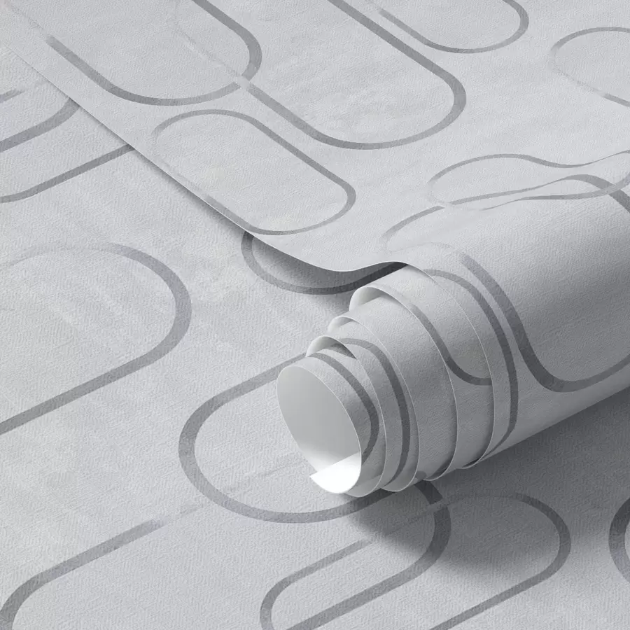 Wall Mural Photo Wallpaper Light background with elongated ovals, grey outlines a00921