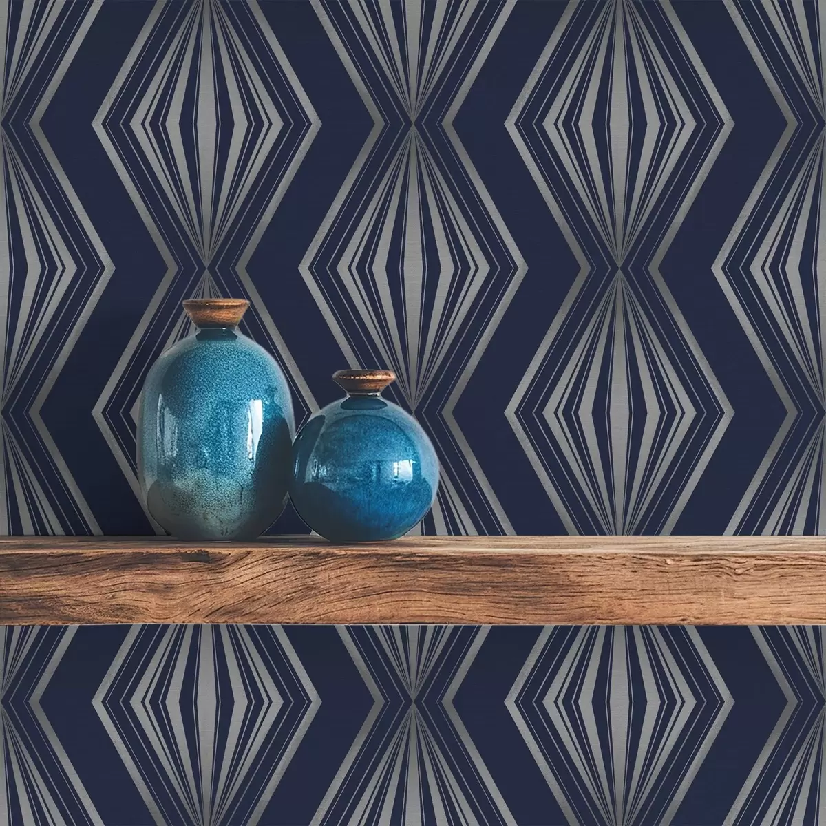 Wallpaper Geometric ray-like diamonds on a dark blue background a00925