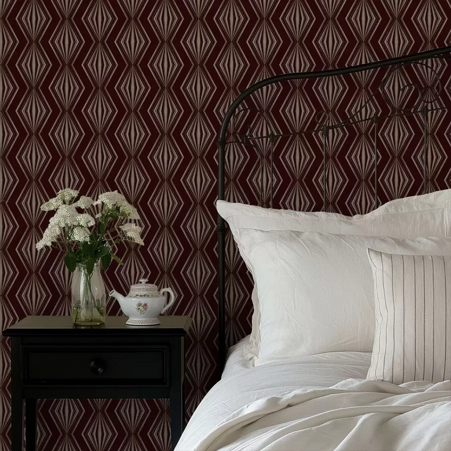 murales Diseño geométrico de diamantes sobre fondo marrón vino. a00925v1