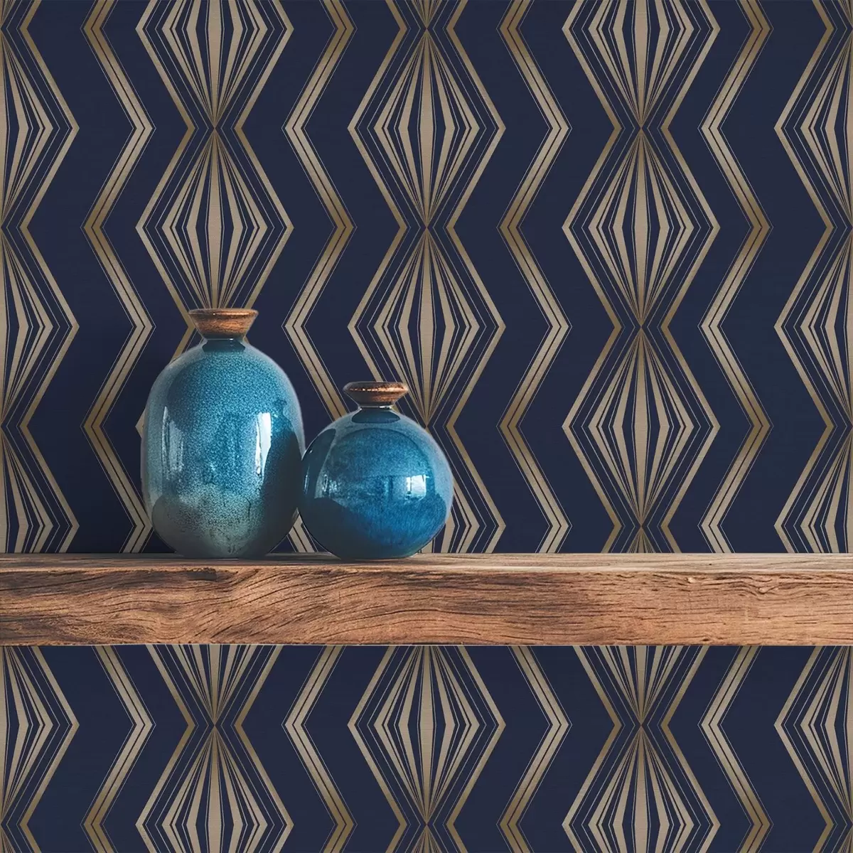 Wallpaper Dark blue diamond geometric pattern a00973