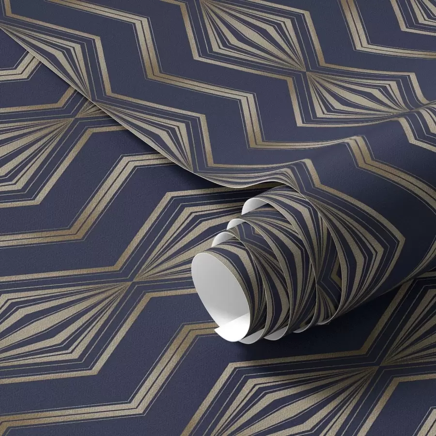 wall murals Dark blue diamond geometric pattern a00973