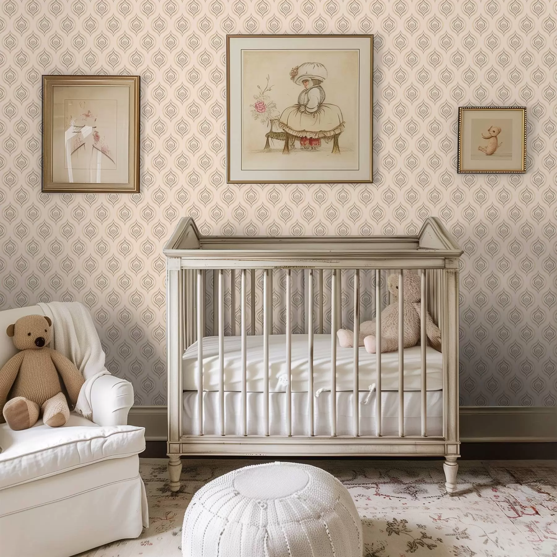 wall murals Powdery droplet motifs with a flower on a warm background a00977v2