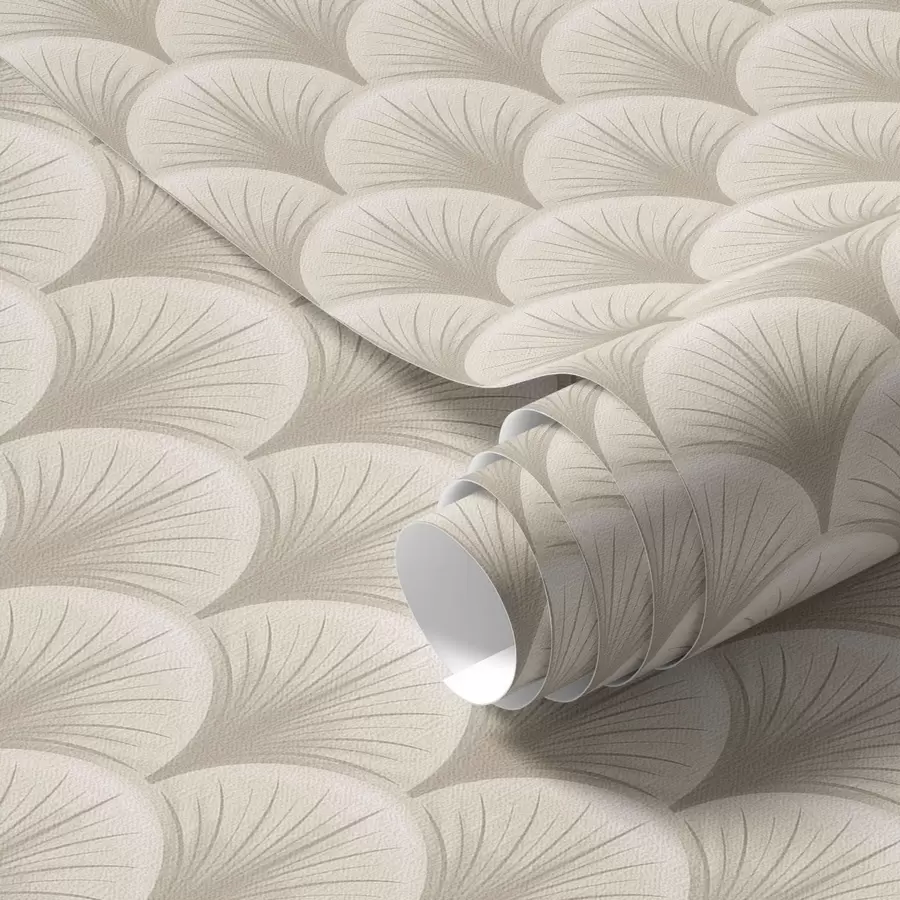 peintures murales Arcs beiges avec de fins rayons sur fond clair a00978