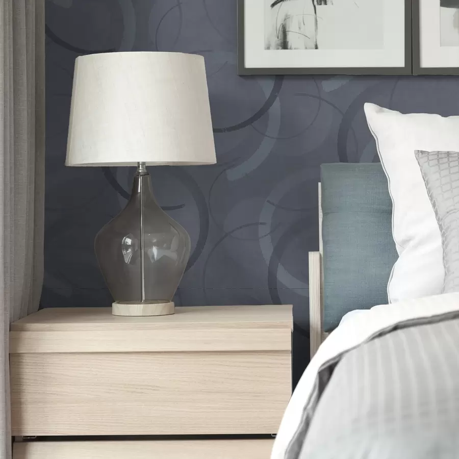 wall murals Half circles and soft circles in a cool grey-blue palette a00980