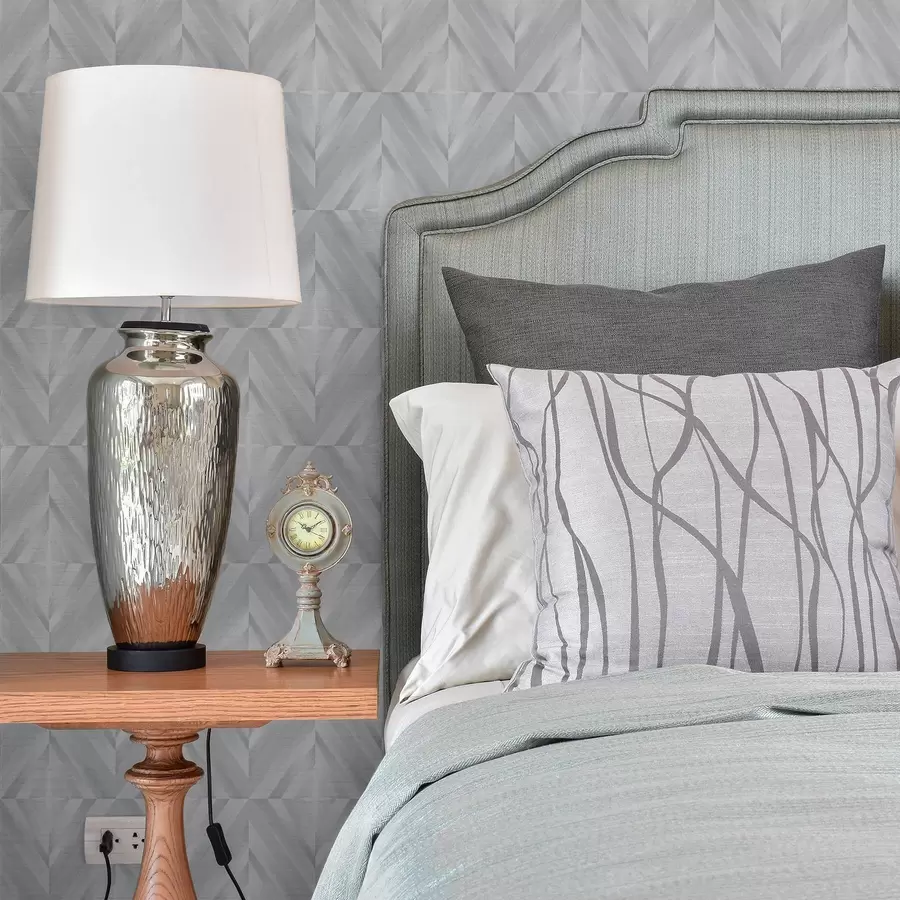 wall murals Geometry of angled strokes in a cool grey-blue palette a00983v2