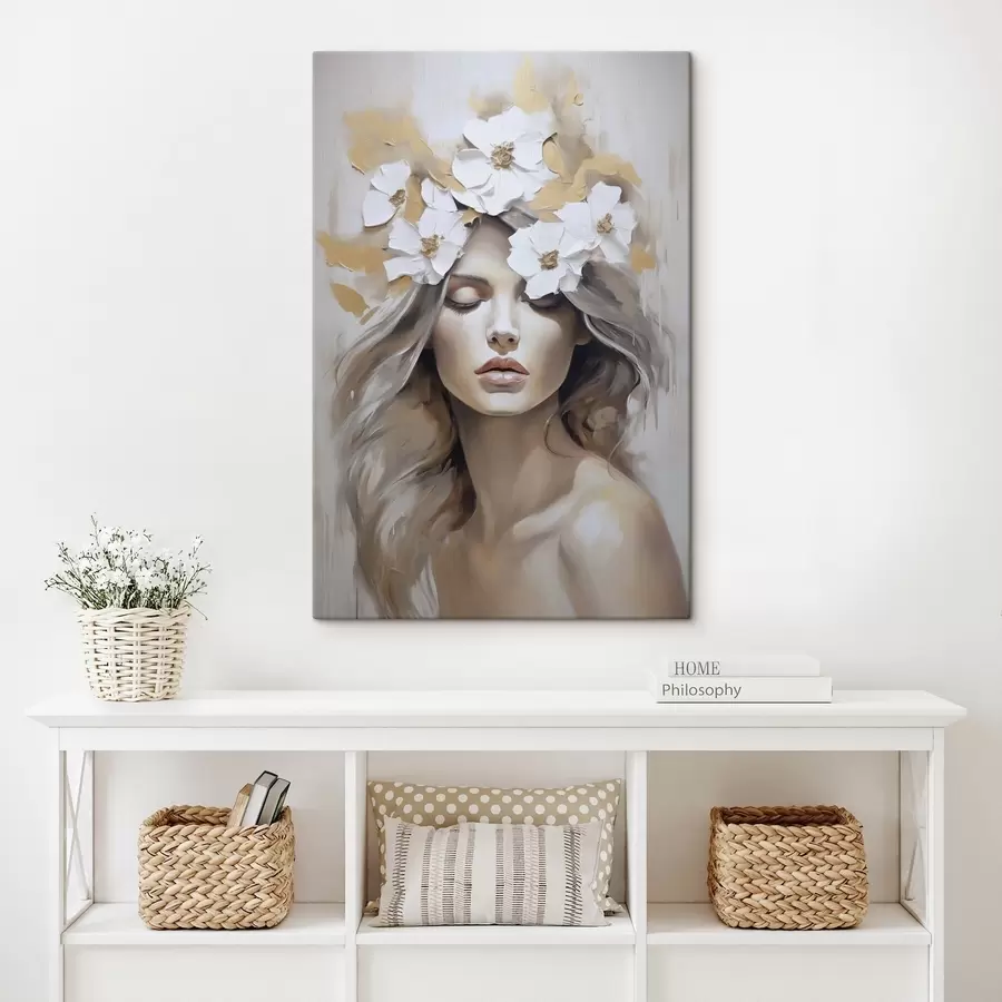 wall murals Abstract portrait of a girl with flowers  s46757