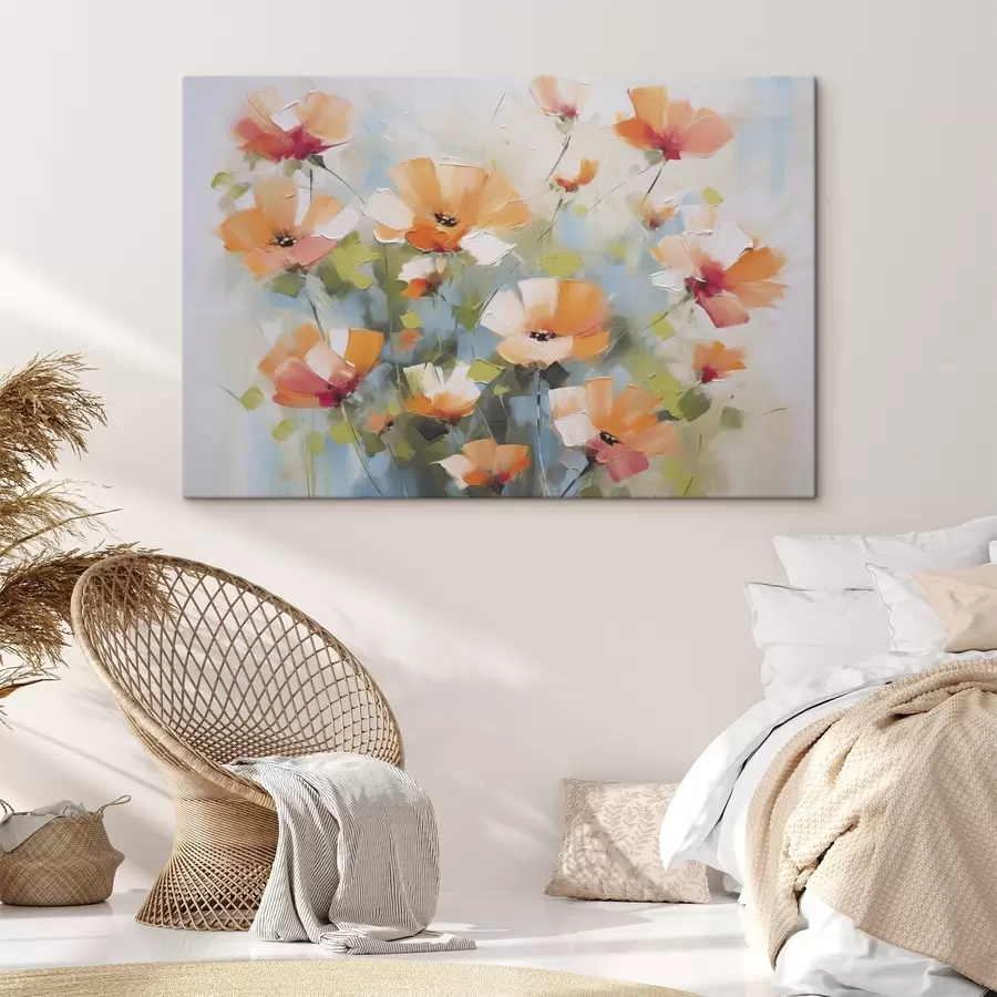 wall murals Abstract flowers imitation of painting s46764