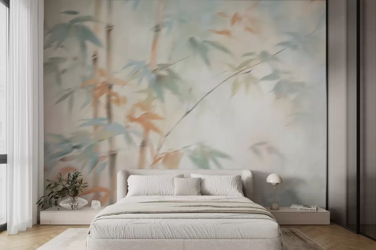 Wall Mural Photo Wallpaper Bamboo imitation blur w04936