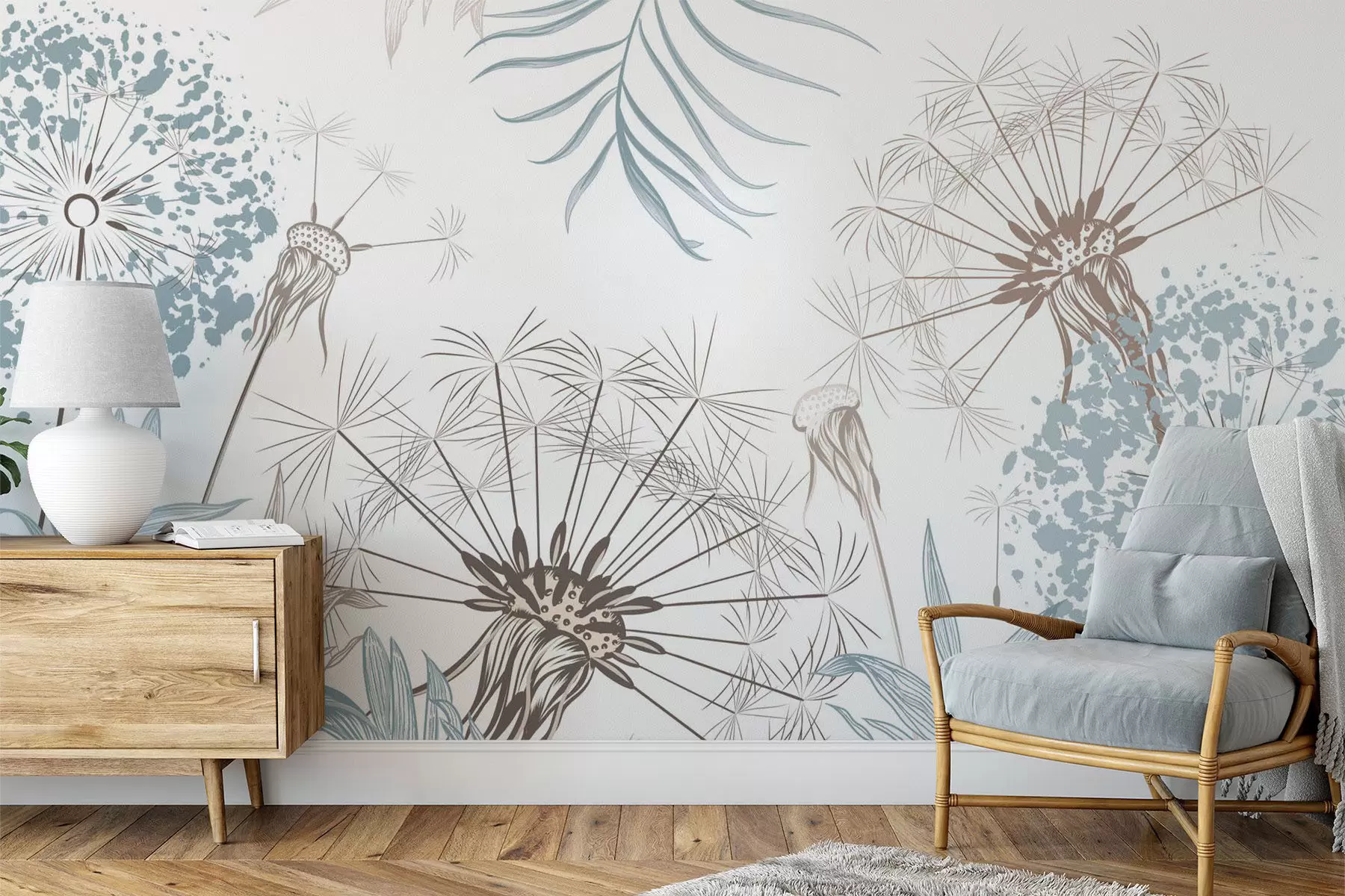 Wall Mural Photo Wallpaper Dandelions among the foliage w04942