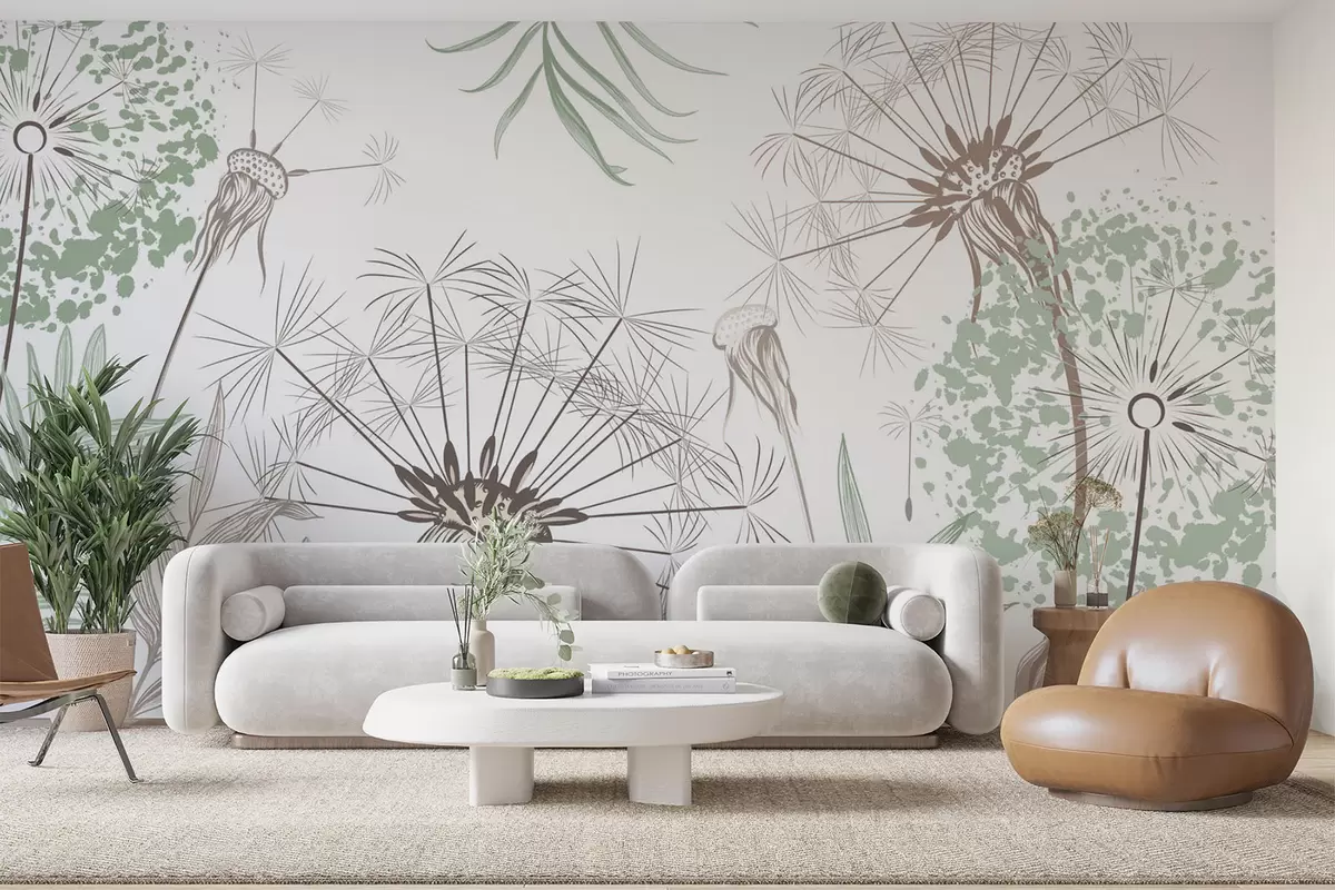 Wall Mural Photo Wallpaper Dandelions among the foliage w04942v1