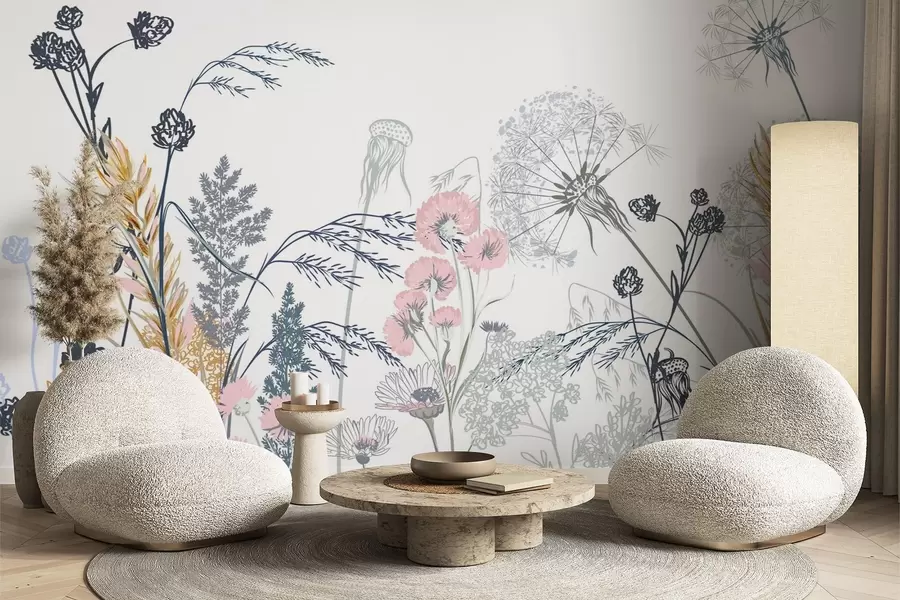 wall murals Wildflowers w04943v2