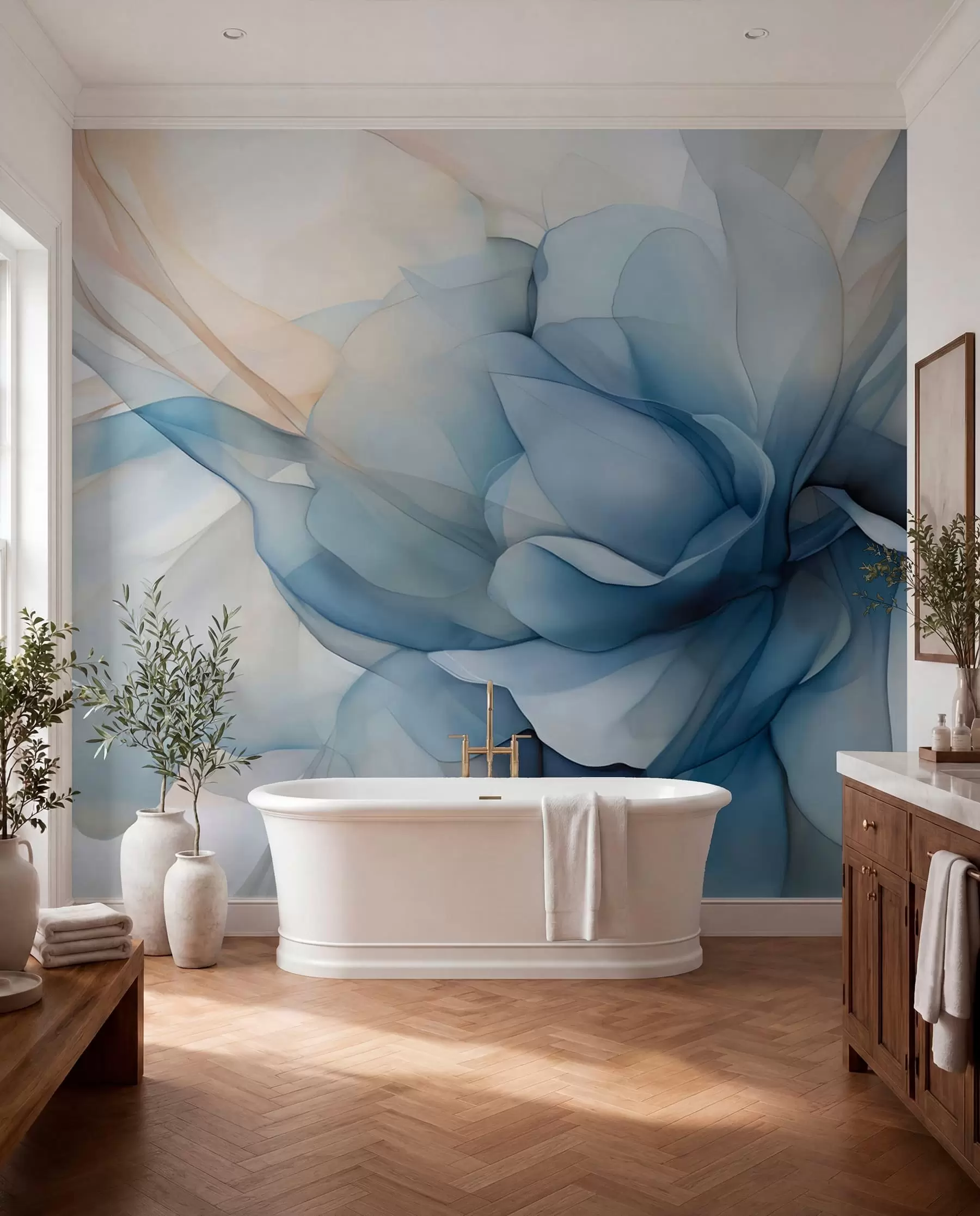 wall murals Delicate floral veil w04944