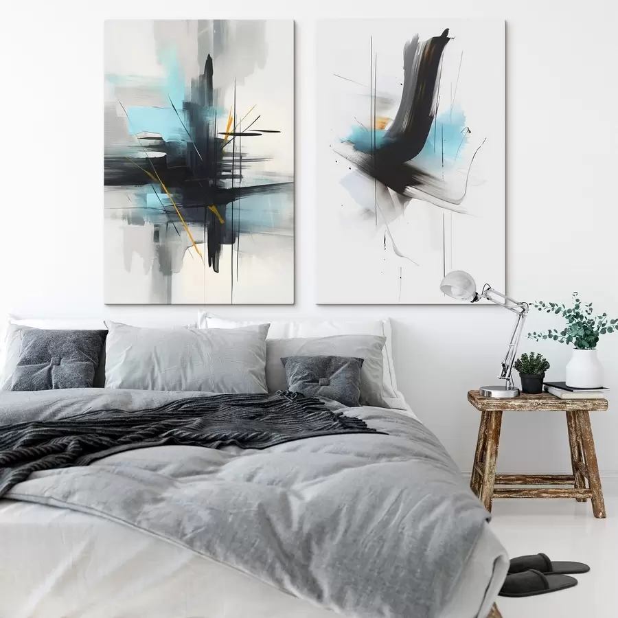 murales Abstracción con imitación de salpicaduras y pinceladas m01037