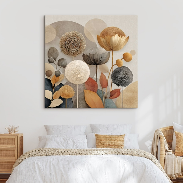 Canvas Abstract flowers, Flower canvas, s46788 : Uwalls.com