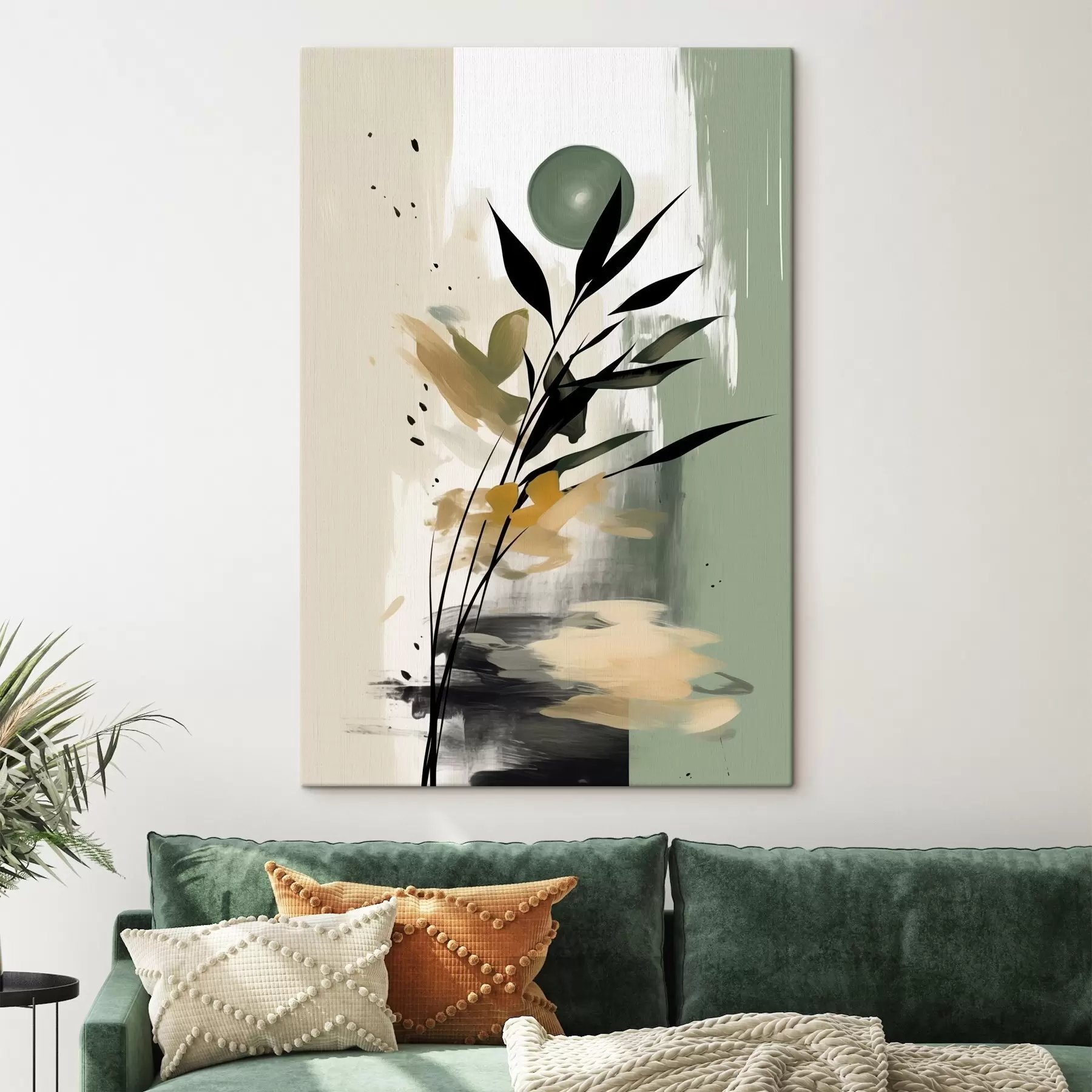 wall murals Abstraction with a plant s46784