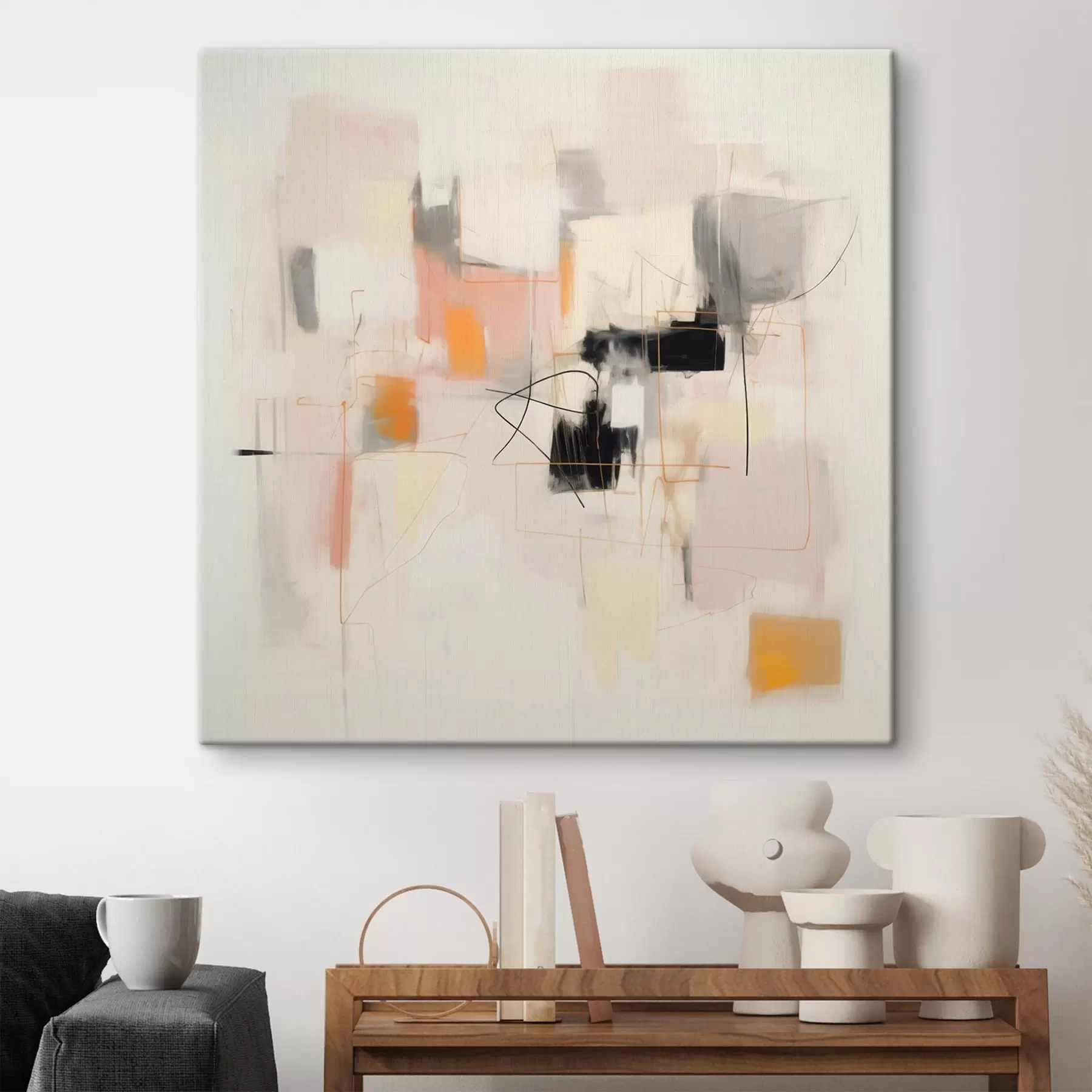 wall murals Minimalist abstraction with soft colors s46638