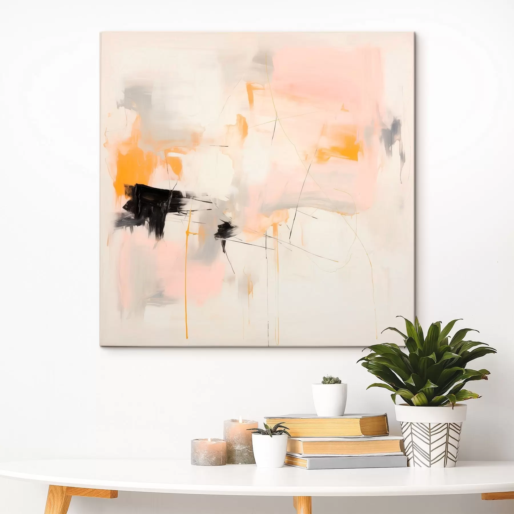 wall murals Blurred shapes and dynamic strokes in a gestural style s46639