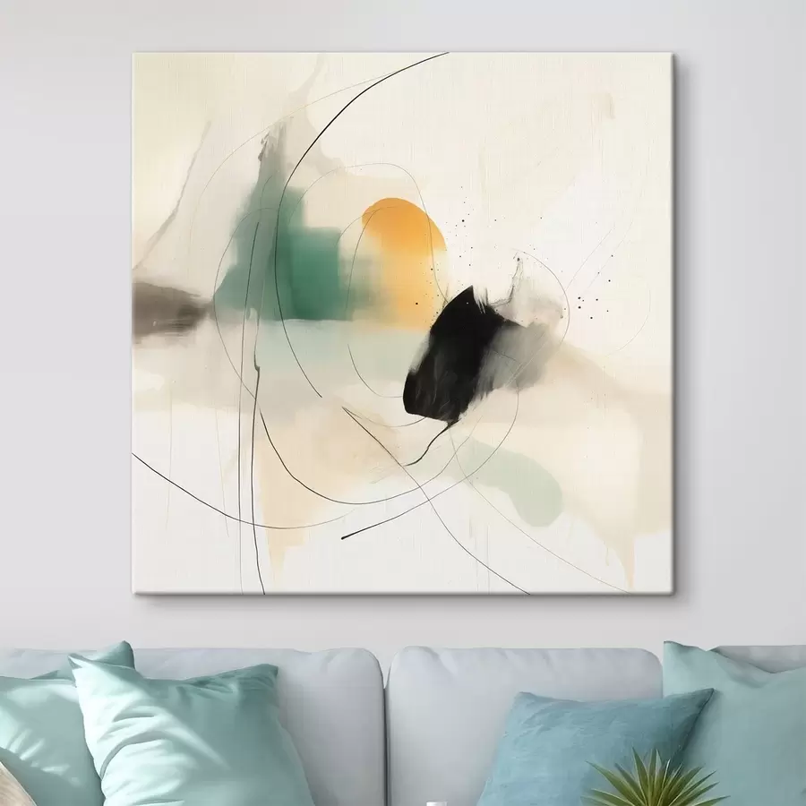 wall murals Soft dynamics of colors and lines in an airy abstract style s46641