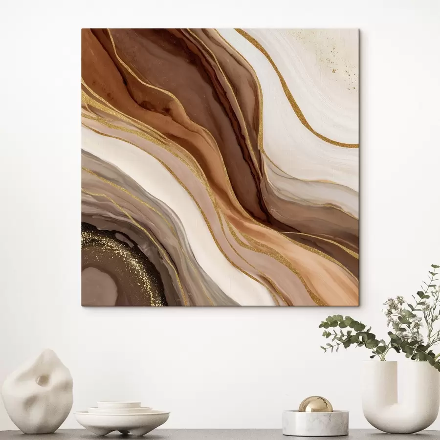 wall murals Stone composition in wooden tones s46642