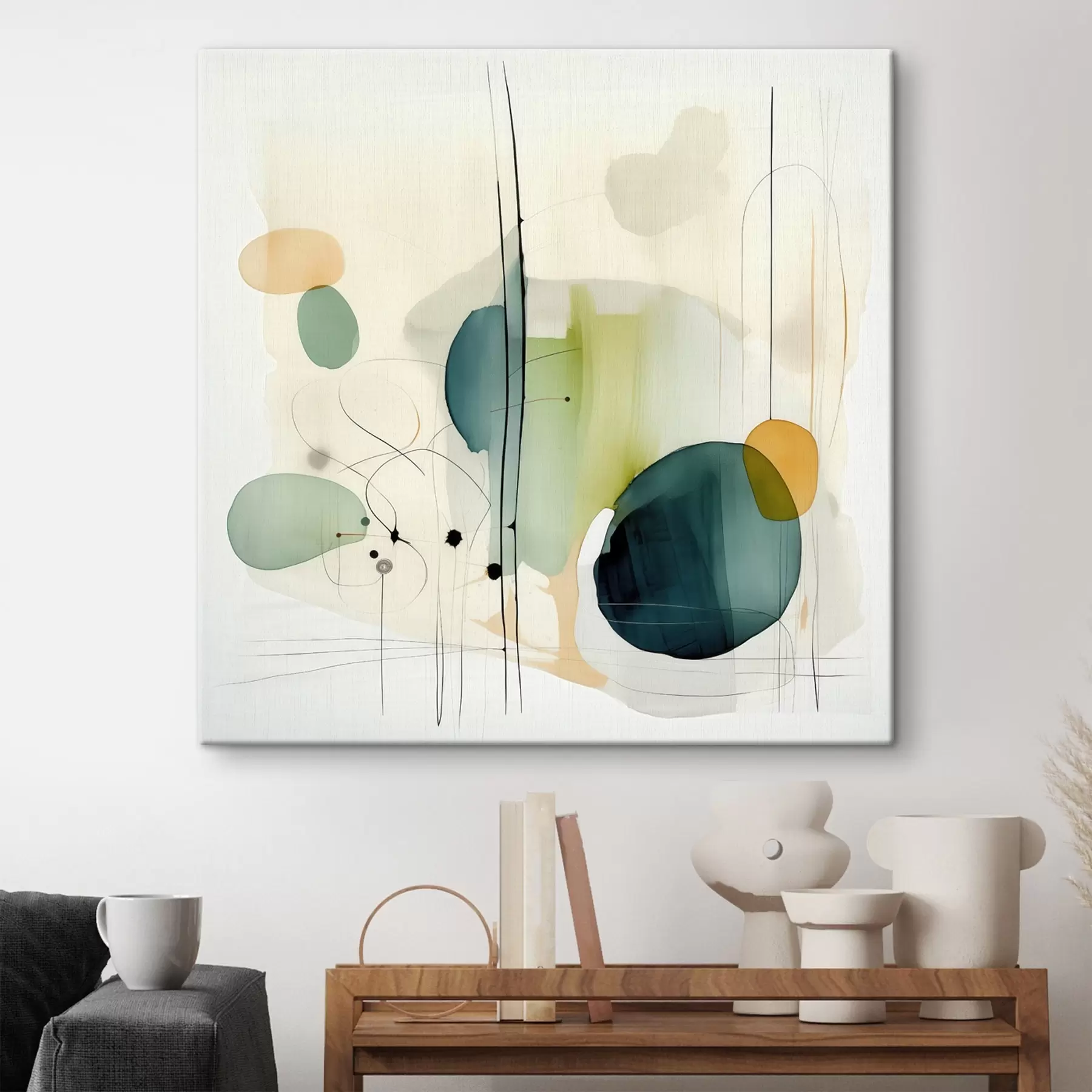 wall murals Artistic geometry in soft tones s46649