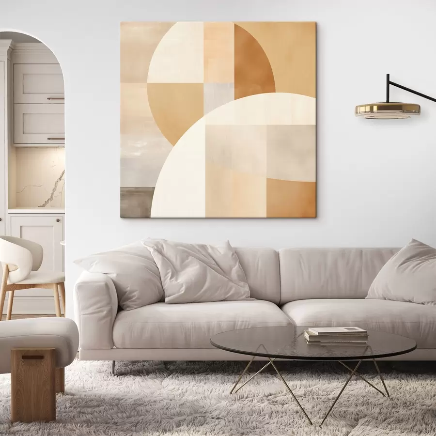 murales Geometría artística en tonos pastel s46650