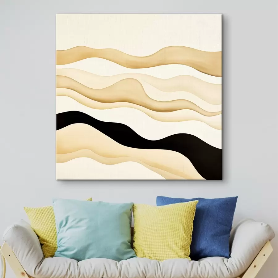wall murals Decorative motif with smooth lines in a contrasting palette s46662