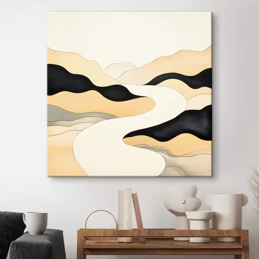 wall murals Artistic composition with contrasting accents in warm tones s46663