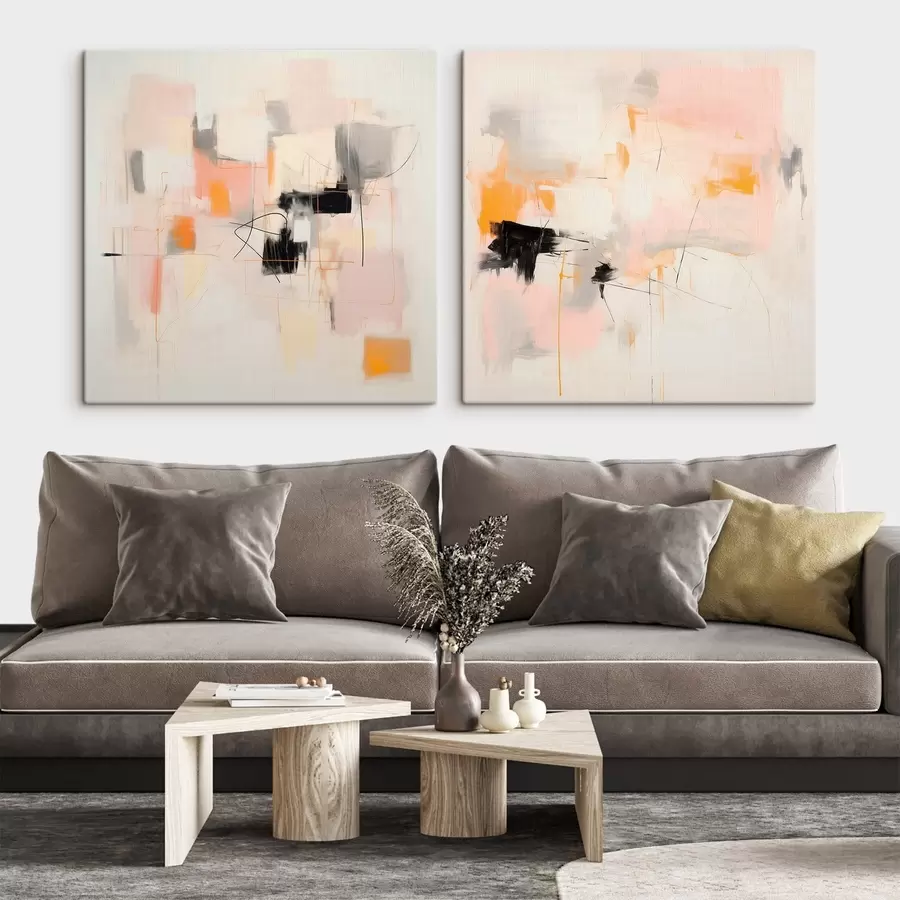 murales Composición artística con acentos contrastantes en dos partes m00980