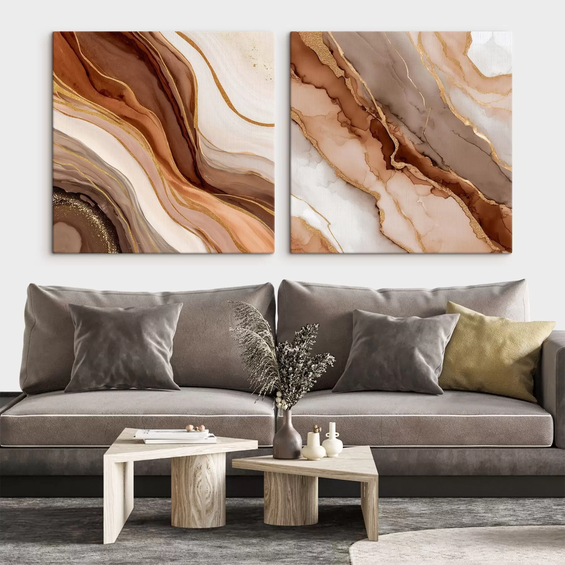 murales Composición abstracta en dos partes con transiciones suaves en capas m00982