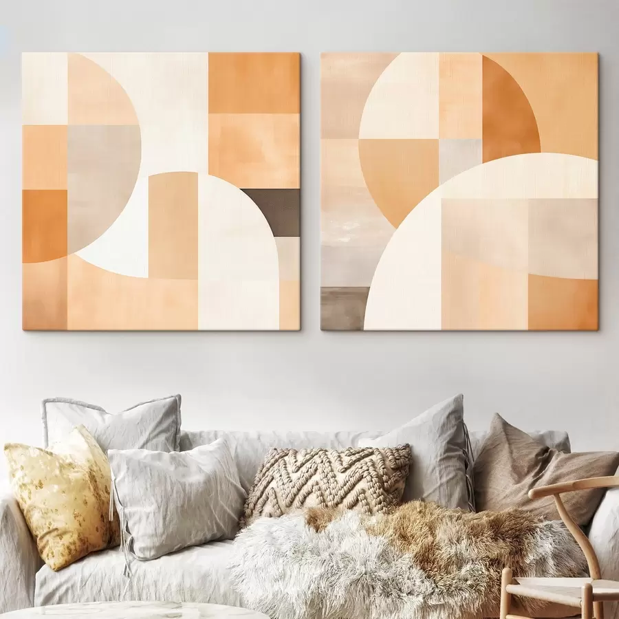 murales Composición con formas grandes y bloques de colores suaves m00986