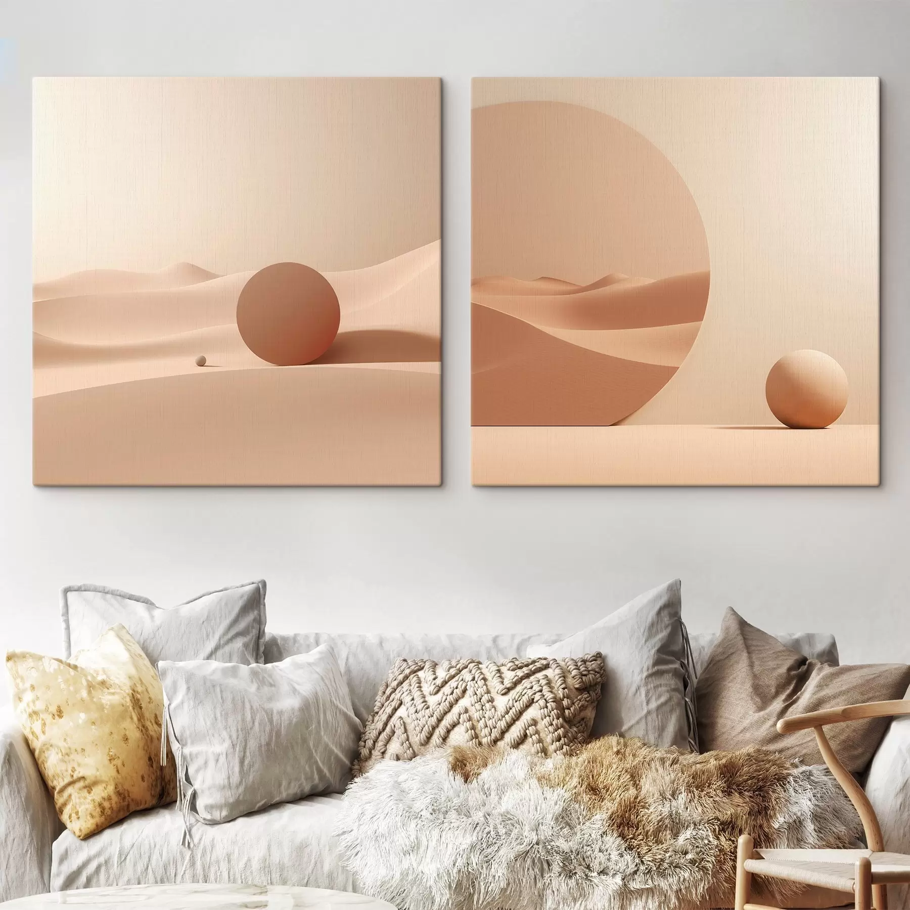 wall murals Composition with calm spaces and a geometric form m00990