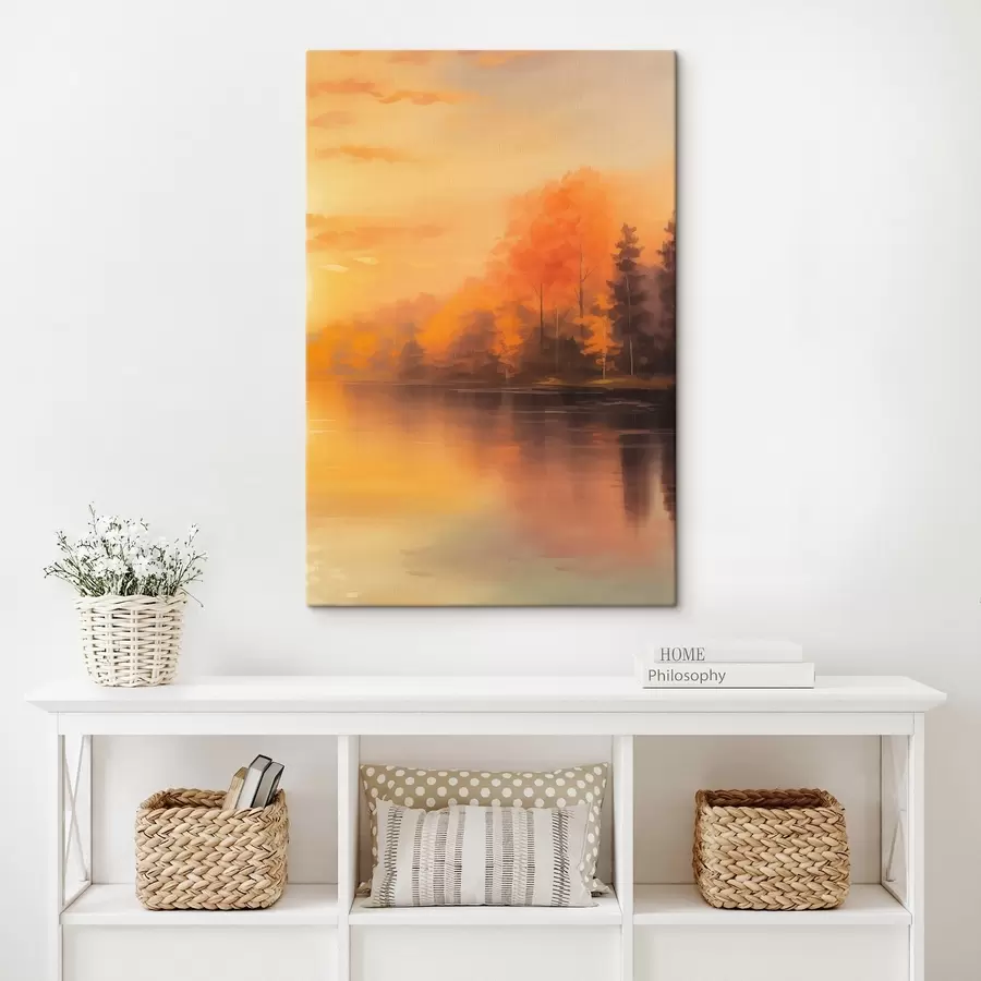 murales Bosque junto a un estanque s46772