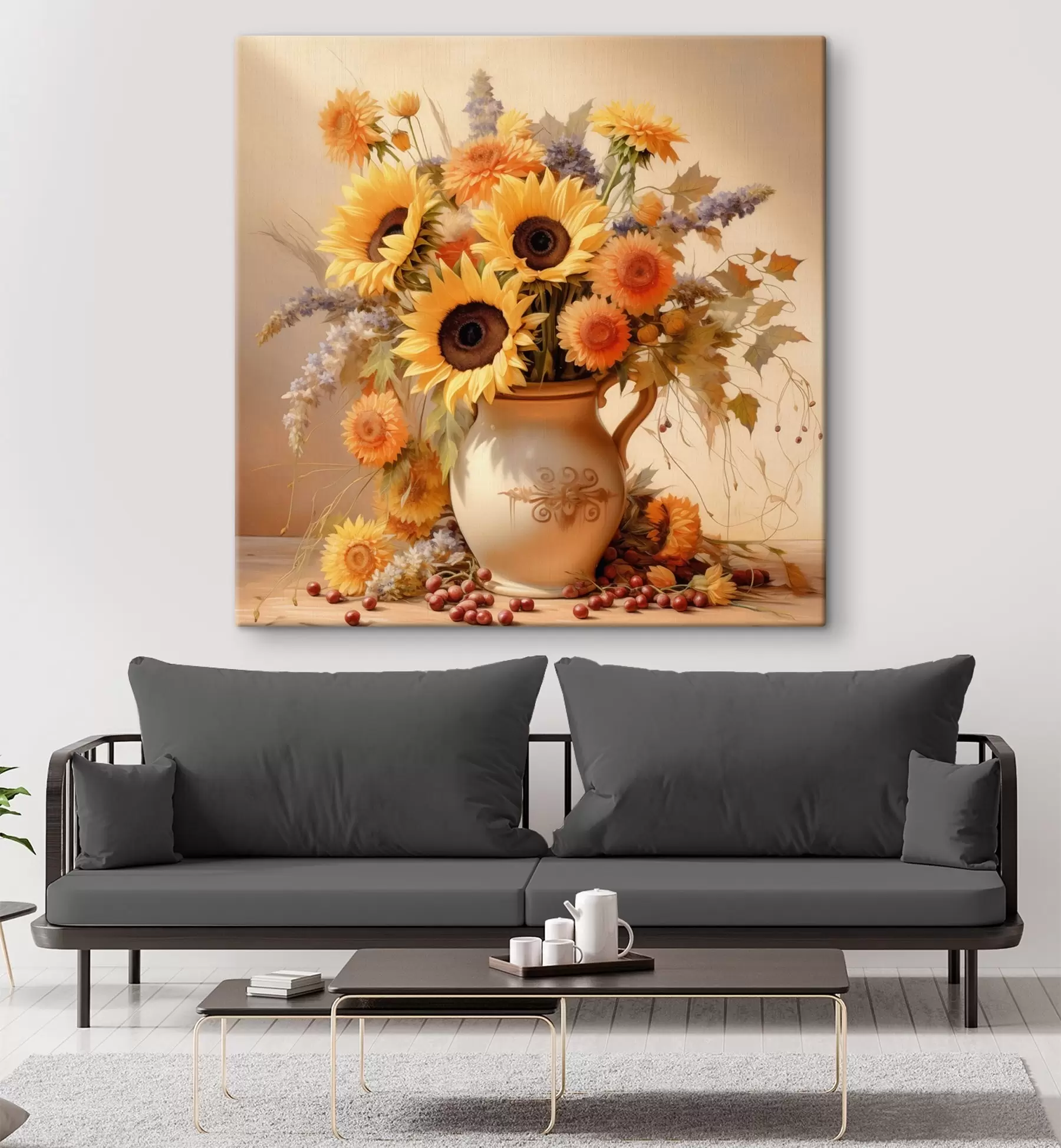wall murals Autumn composition, flowers in a vase s46774
