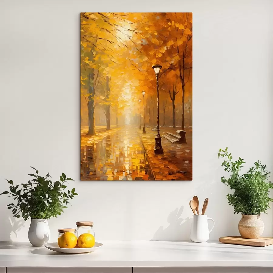 murales Callejón en un parque otoñal s46778