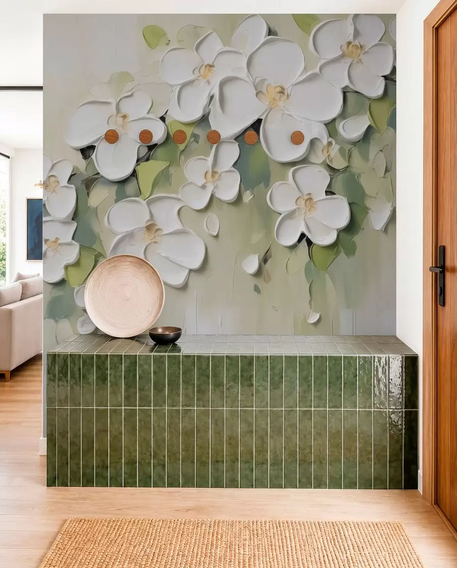peintures murales Une branche avec des fleurs w04978
